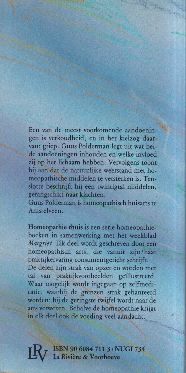 Homeopathie thuis - een andere kijk op griep en verkoudheid / Homeopathie thuis achterkant