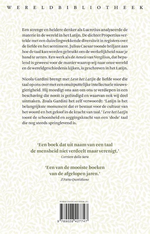 Leve het Latijn achterkant