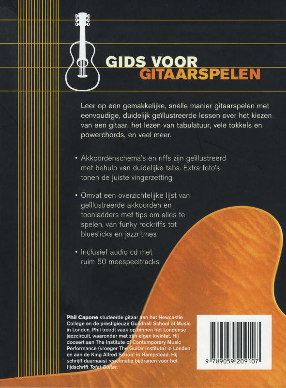 Gids voor gitaarspelen achterkant