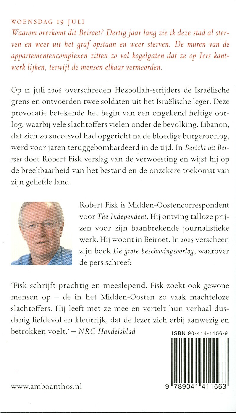 Bericht uit Beiroet achterkant