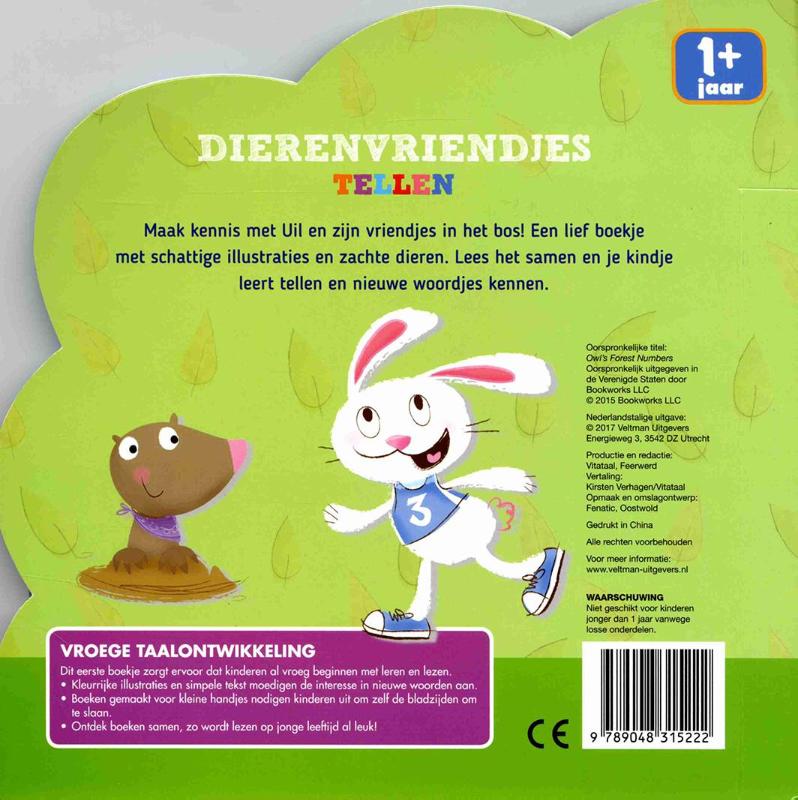 Dierenvriendjes: tellen achterkant