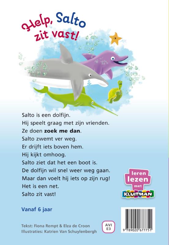 Help, Salto zit vast! / Leren lezen met Kluitman achterkant