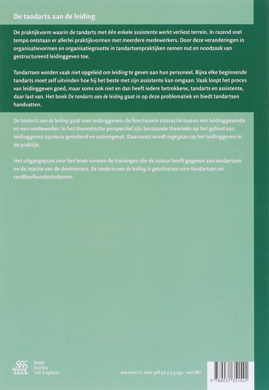 De tandarts aan de leiding achterkant