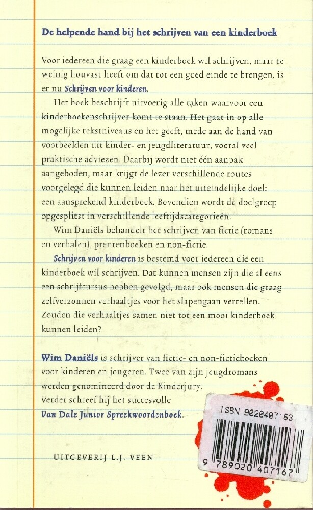 Schrijven voor kinderen achterkant
