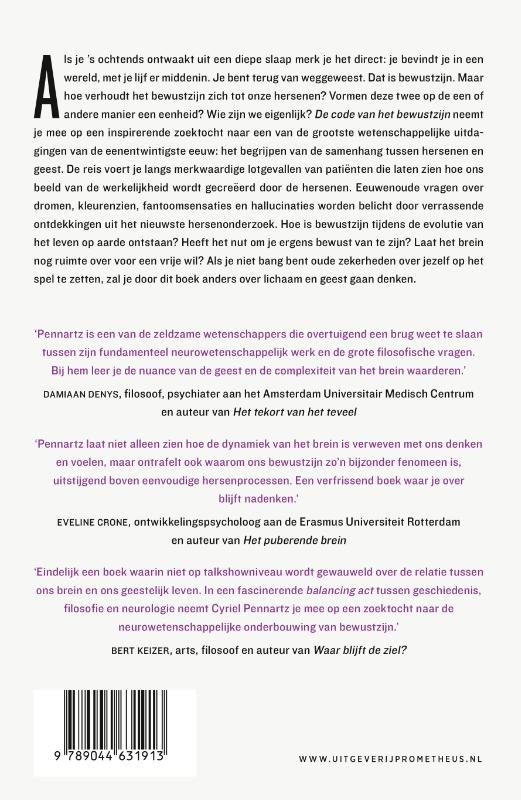 De code van het bewustzijn De code van het bewustzijn achterkant