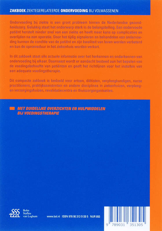 Zakboek ziektegerelateerde ondervoeding bij volwassenen achterkant