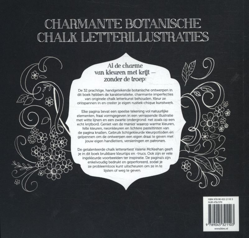 Chalk letteren Botanica kleurboek achterkant