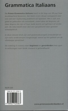 Grammatica Italiaans / Grammaticareeks achterkant