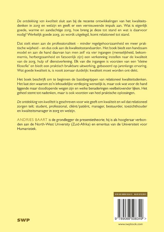 De ontdekking van kwaliteit De ontdekking van kwaliteit achterkant