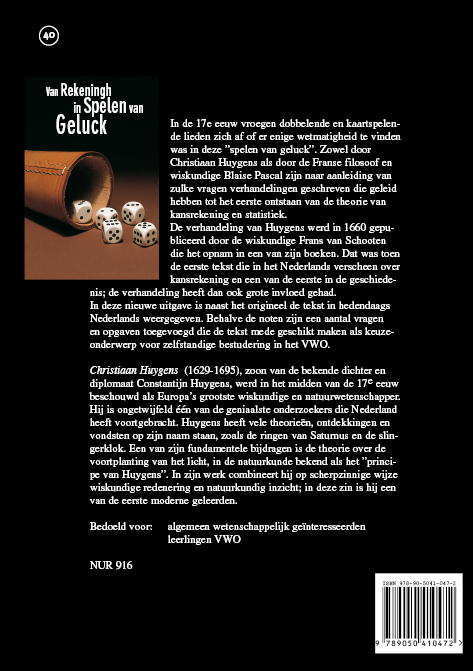 Van rekeningh in spelen van geluck / Epsilon uitgaven / 40 achterkant