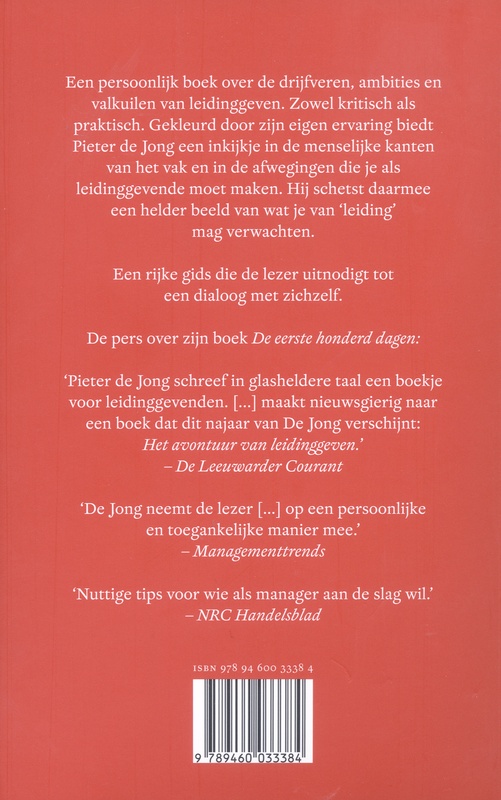 Het avontuur van leidinggeven achterkant