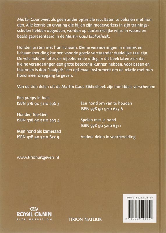 Hondentaal is lichaamstaal / Martin Gaus Bibliotheek achterkant