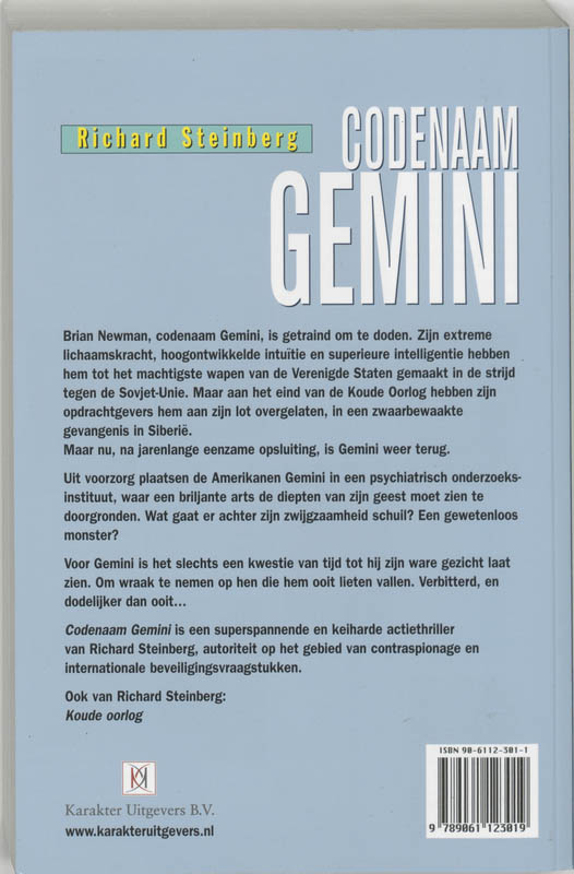 Codenaam Gemini achterkant