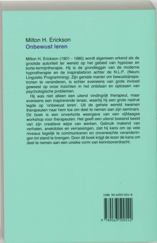 Onbewust leren Onbewust leren achterkant
