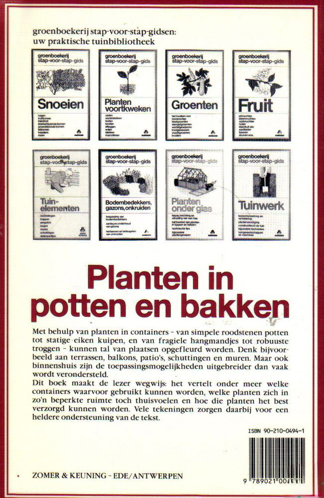 Planten in potten en bakken / Groenboekerij Stap-voor-stap-gids achterkant