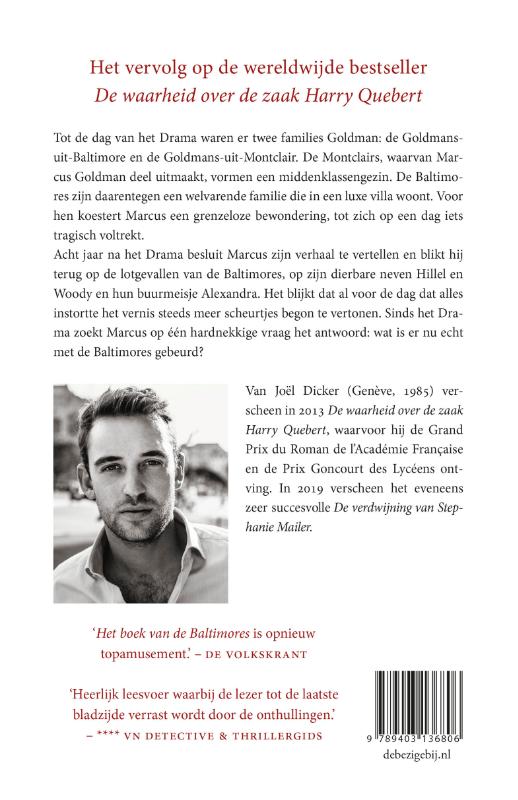 Het boek van de Baltimores / Marcus Goldman series / 2 Het boek van de Baltimores / Marcus Goldman series / 2 achterkant