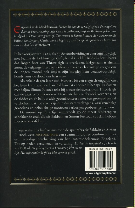 De dood van de erfgenaam / Een Sir Baldwin mysterie achterkant