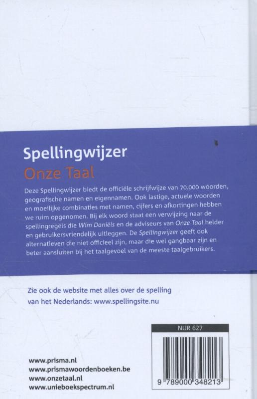 Spellingwijzer Onze Taal achterkant