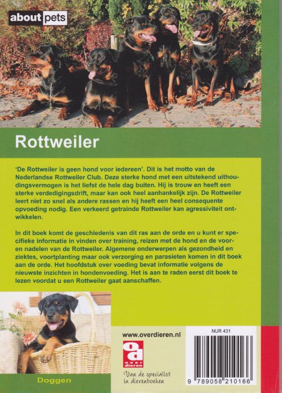 Over Dieren  -   De Rottweiler achterkant