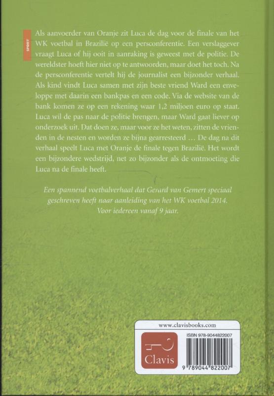 Luca, aanvoerder van Oranje / Clavis sport achterkant