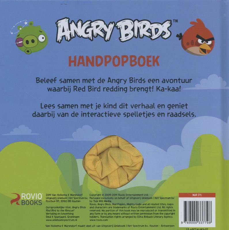 Handpopboek / Angry Birds achterkant