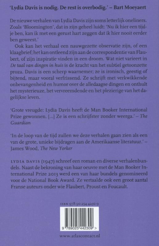 De taal van dingen in huis en andere verhalen achterkant