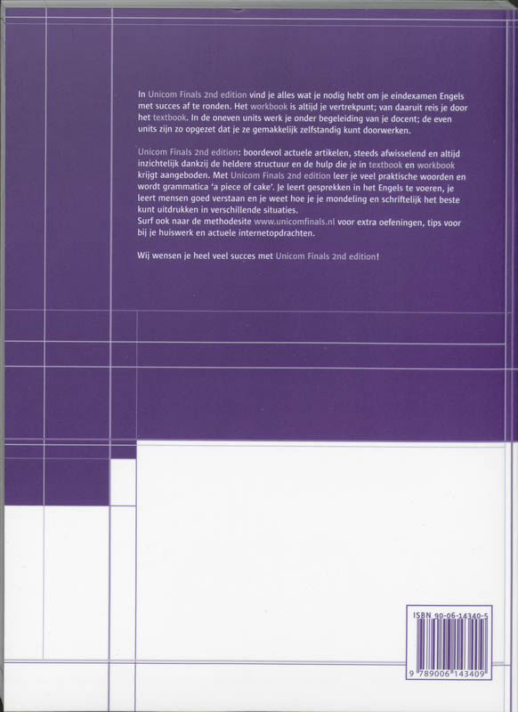 Unicom finals Workbook 5/6 Vwo achterkant