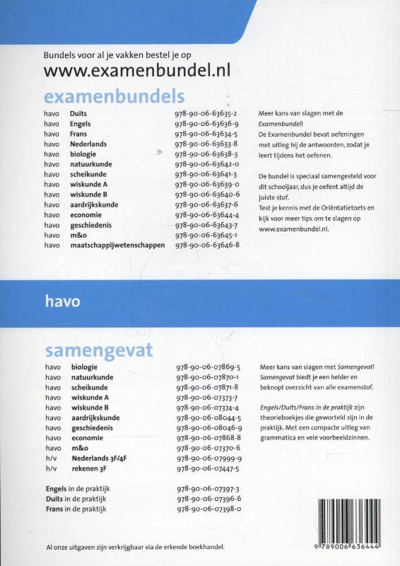 Examenbundel Havo Economie 2015/2016 achterkant