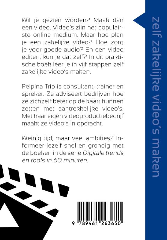 Zelf zakelijke video's maken in 60 minuten / Digitale trends en tools in 60 minuten achterkant
