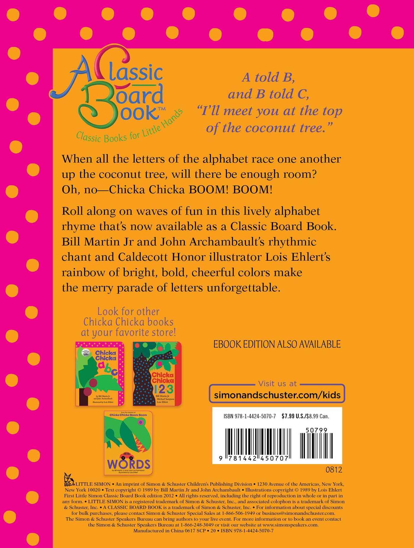 Chicka Chicka Boom Boom / Chicka Chicka Book, A achterkant