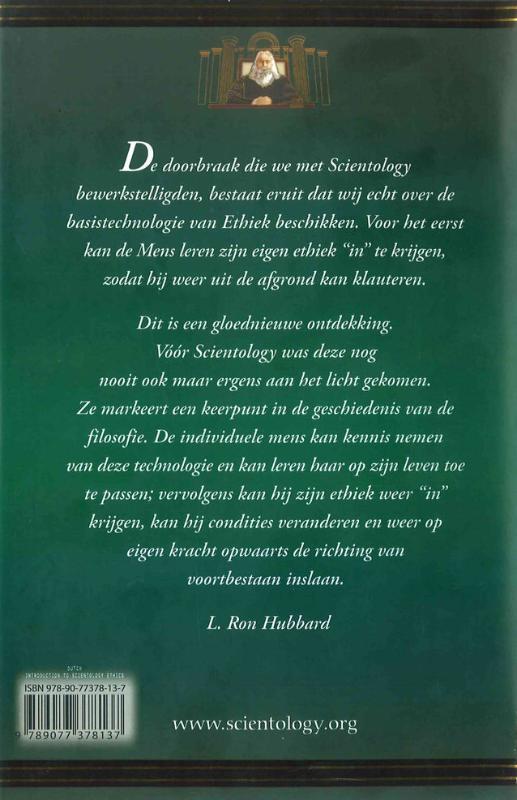 Inleiding tot de Ethiek van Scientology achterkant