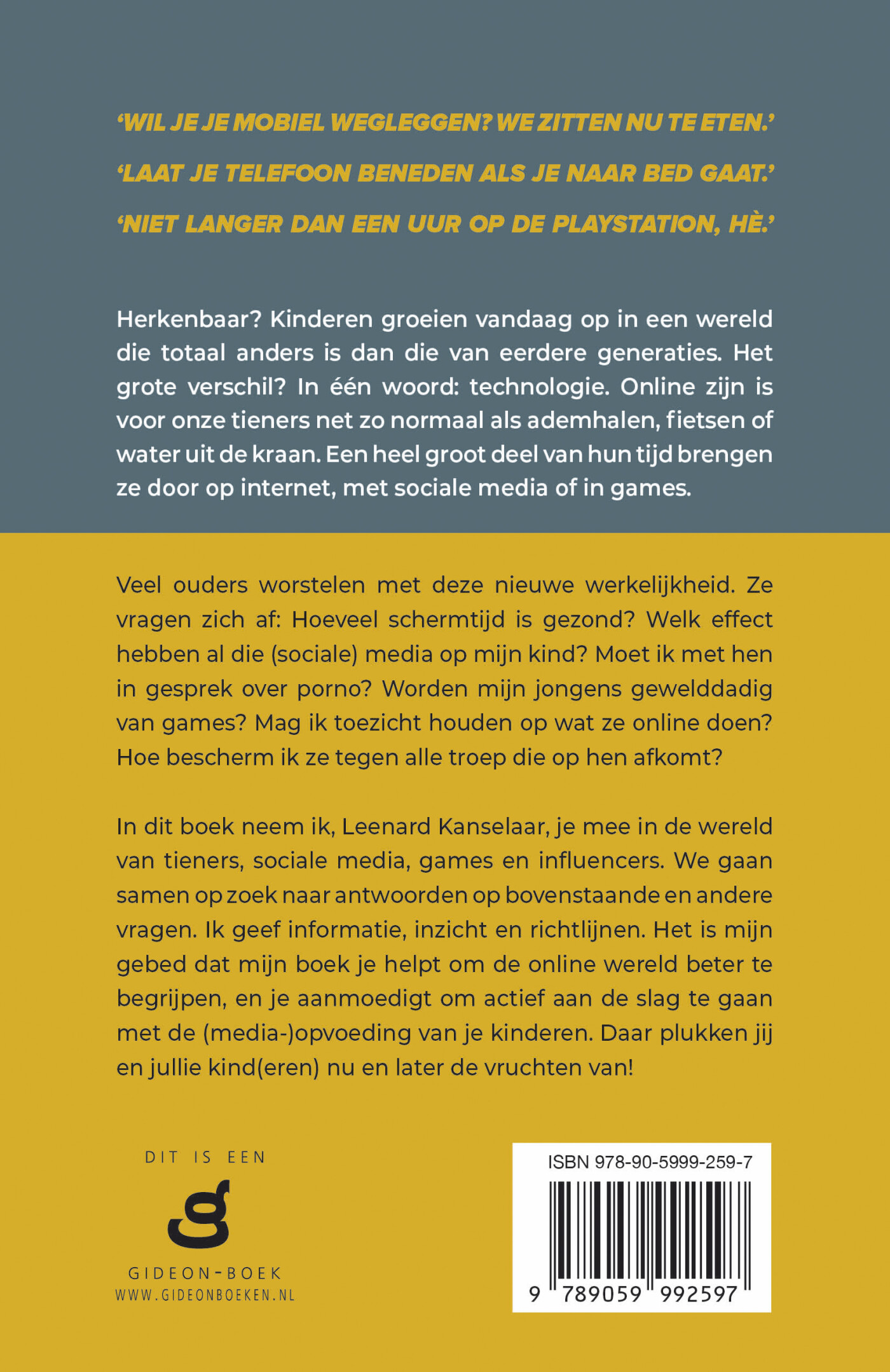 Kom van dat scherm af! achterkant
