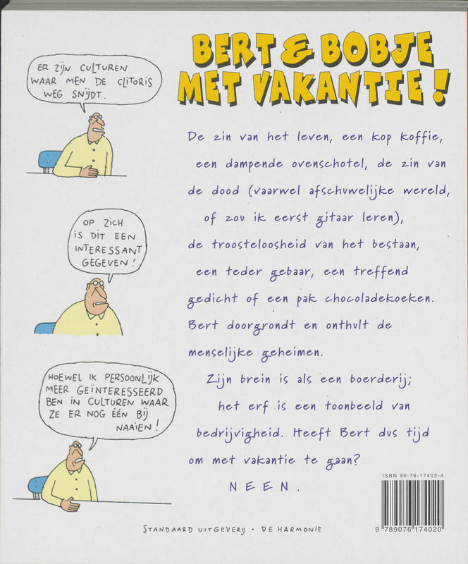Bert & Bobje op vakantie / Bert & Bobje / 1 achterkant