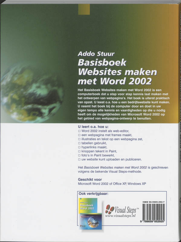 Basisboek Websites Maken Met Word achterkant