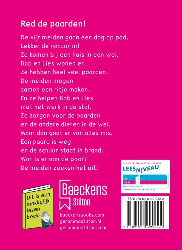 Red de paarden! / Thea Sisters achterkant