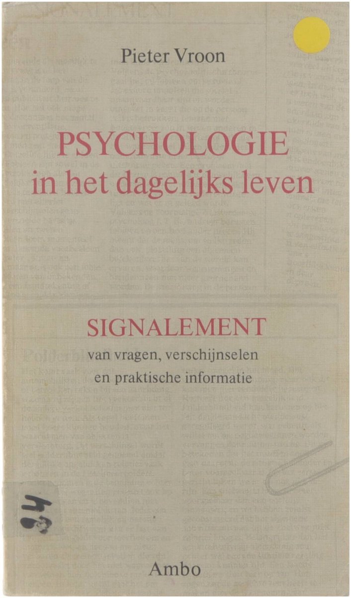 Psychologie in het dagelijks leven - Piet Vroon