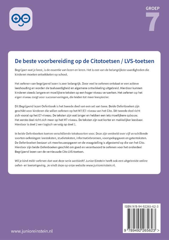 Begrijpend lezen Deel 2 - Groep 7 Oefenboek achterkant