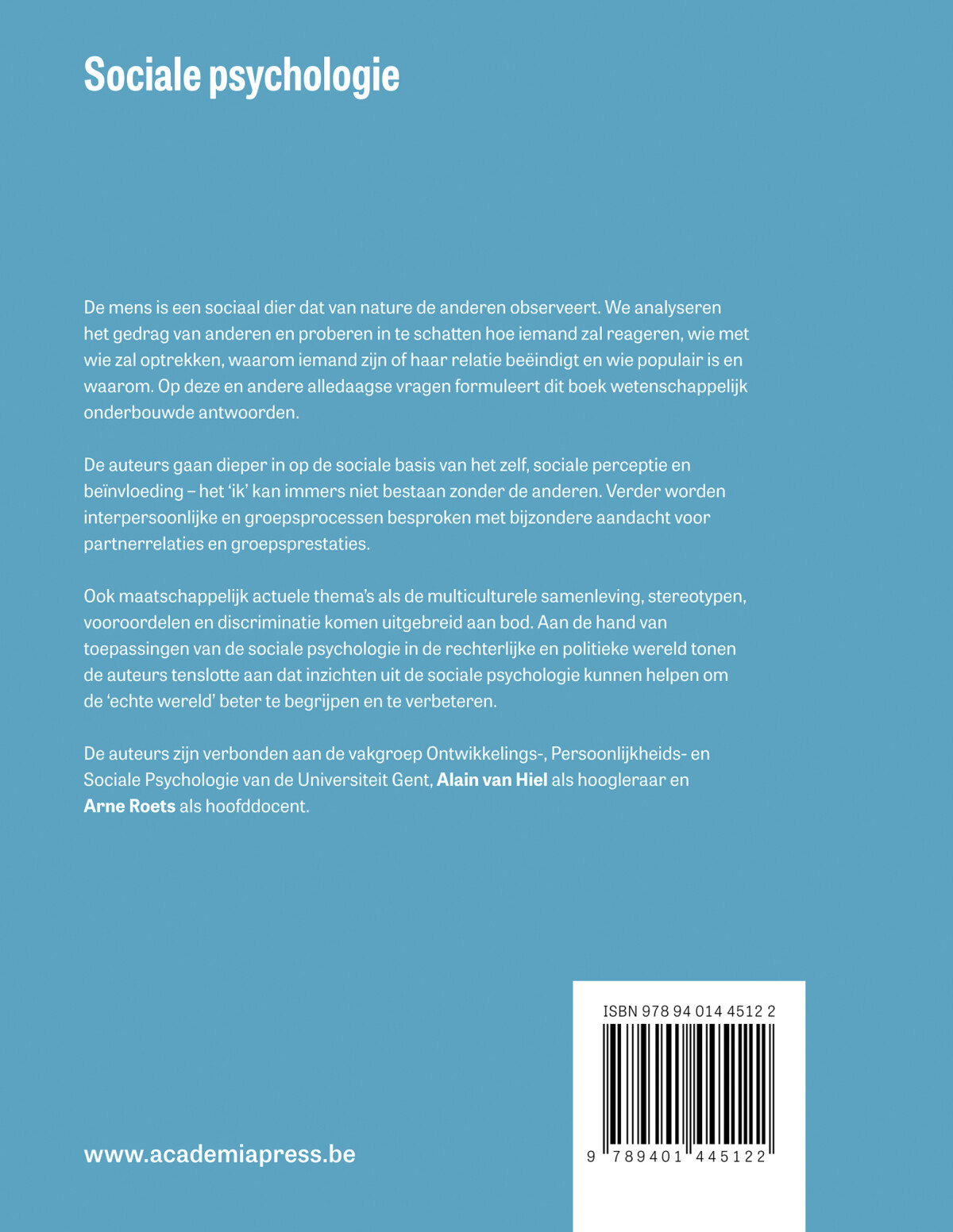 Sociale psychologie achterkant