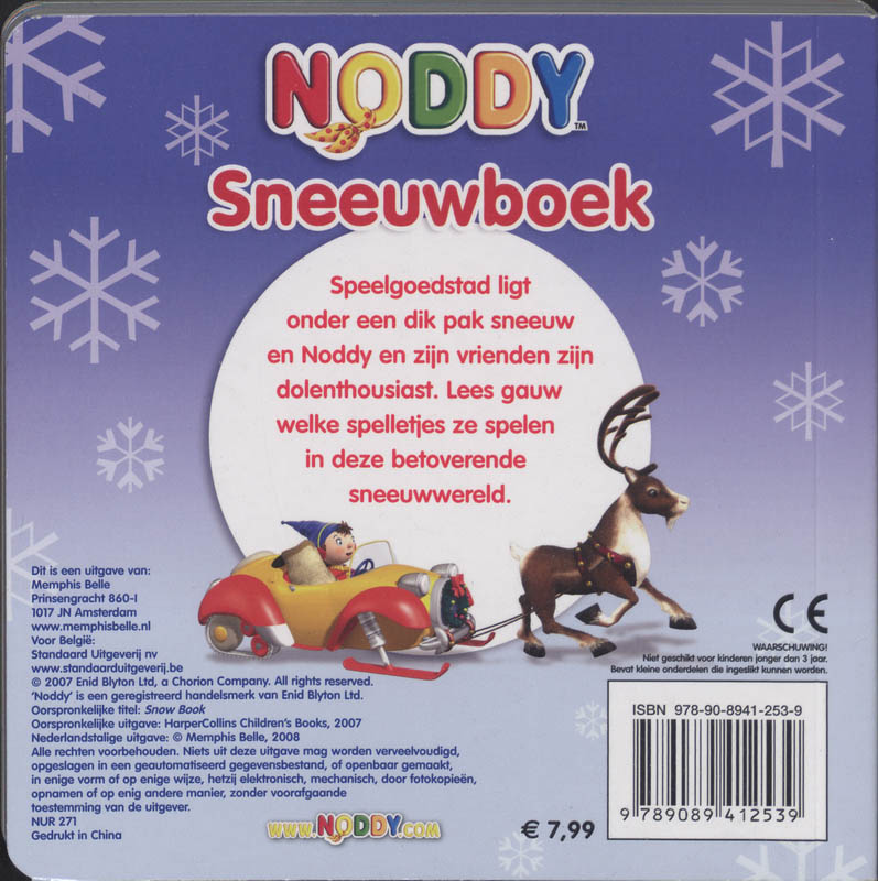 Noddy sneeuwboek achterkant
