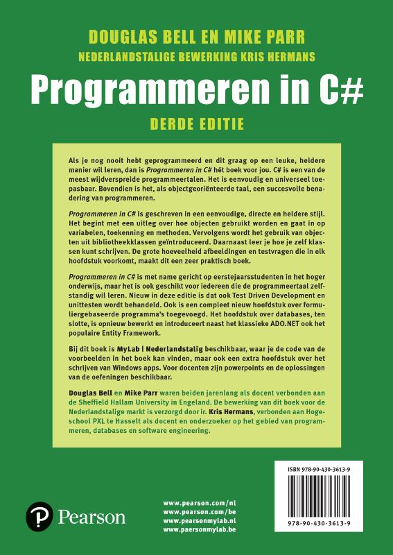 Programmeren in C# achterkant