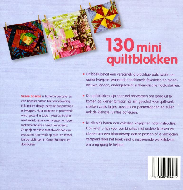 130 miniquiltblokken achterkant