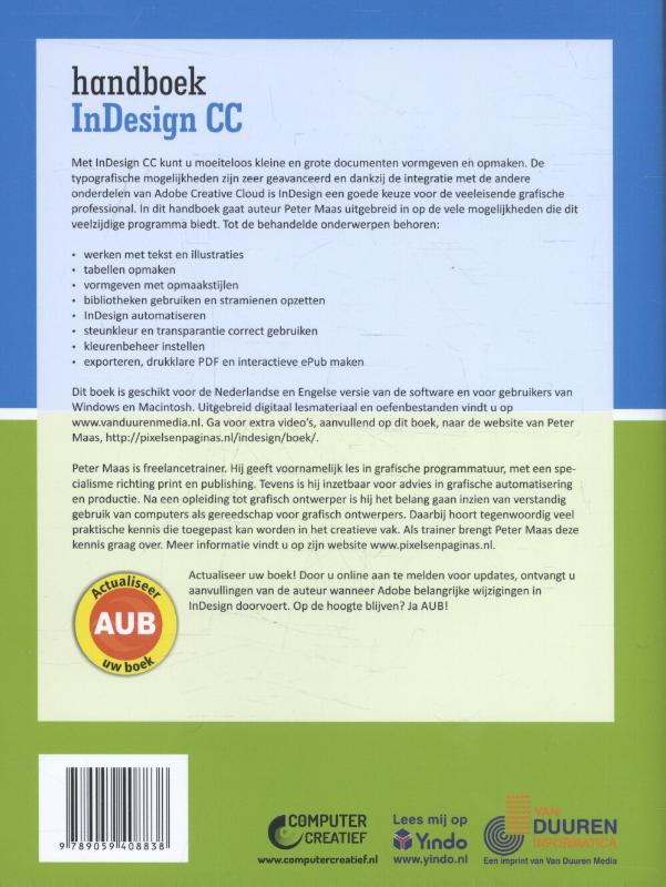 Handboek InDesign CC achterkant
