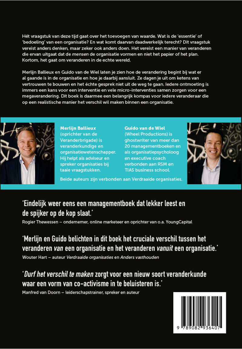 Durf het verschil te maken Durf het verschil te maken achterkant