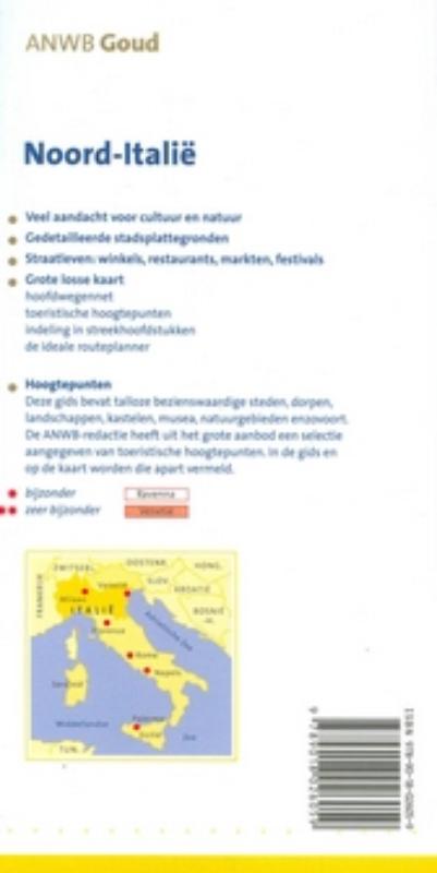 Noord-Italië / ANWB goud achterkant