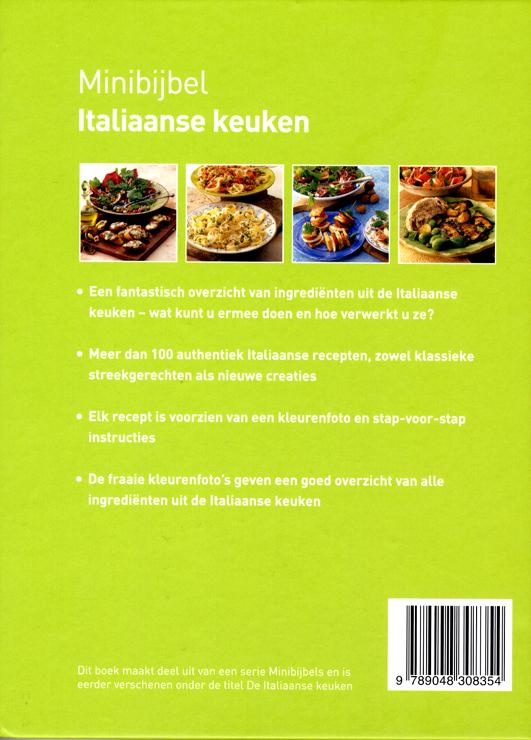 Italiaanse keuken / Minibijbel Italiaanse keuken / Minibijbel achterkant