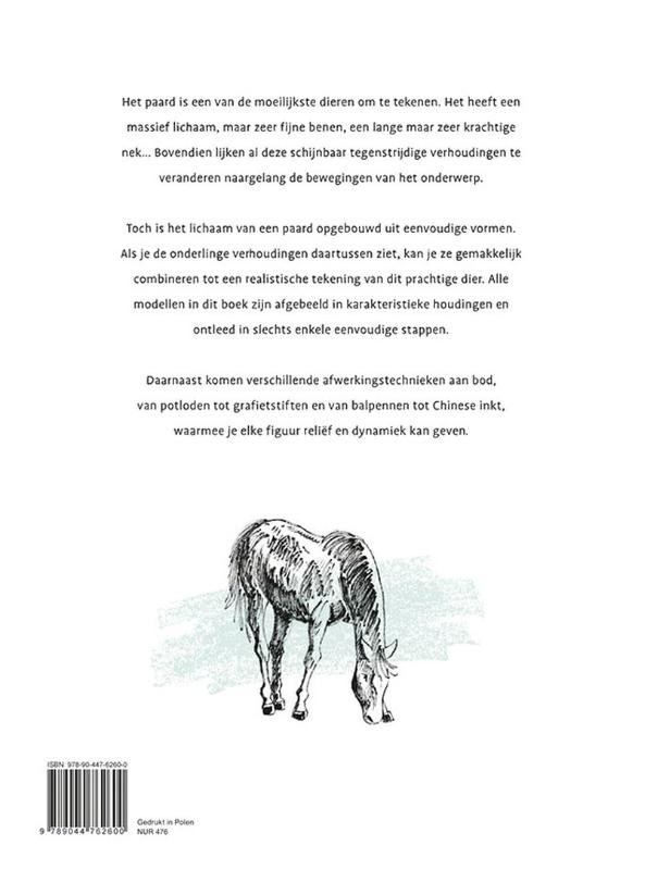 Stap voor stap paarden leren tekenen / Modellenboek voor beginnende tekenaars achterkant