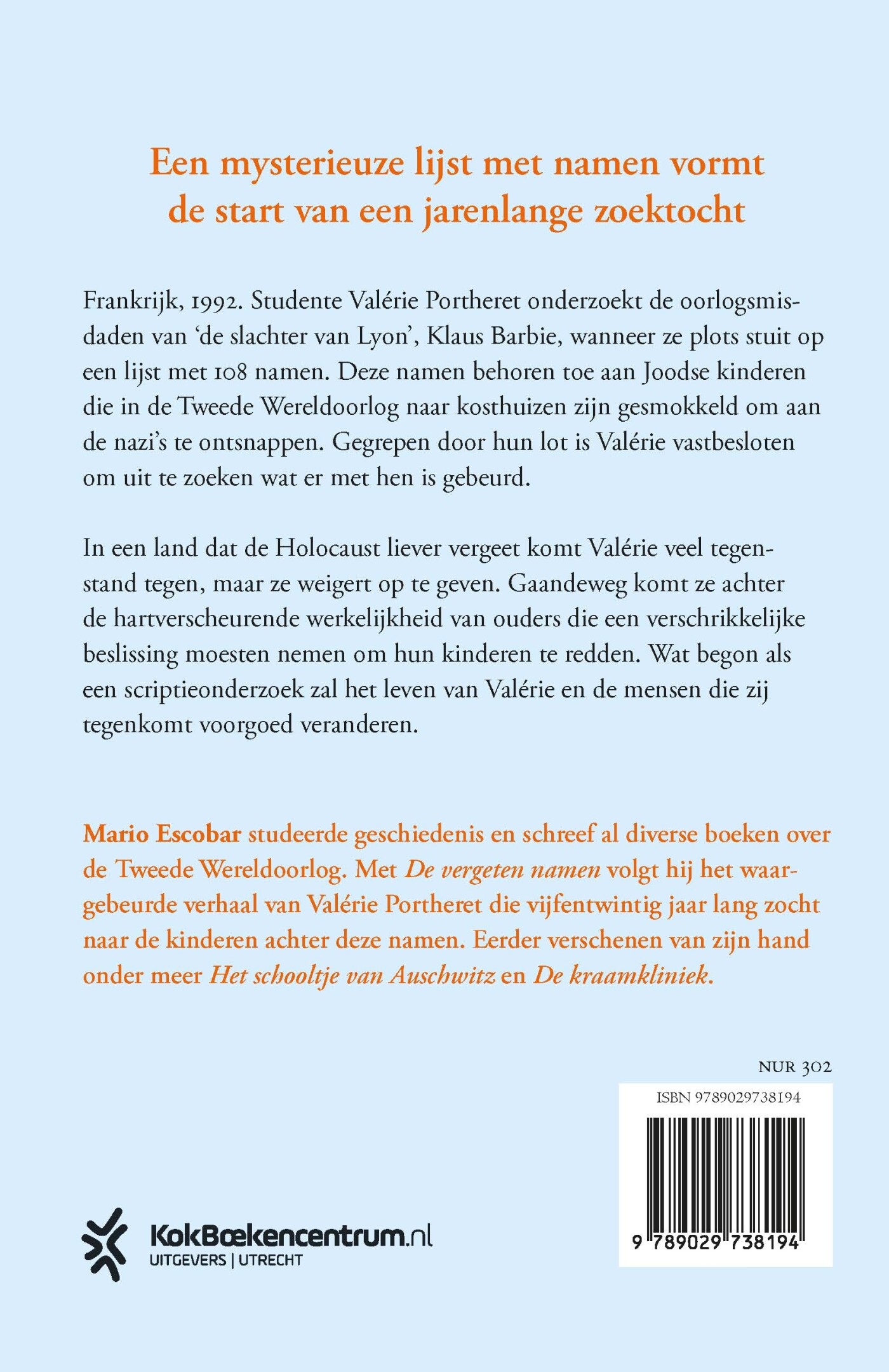 De vergeten namen achterkant