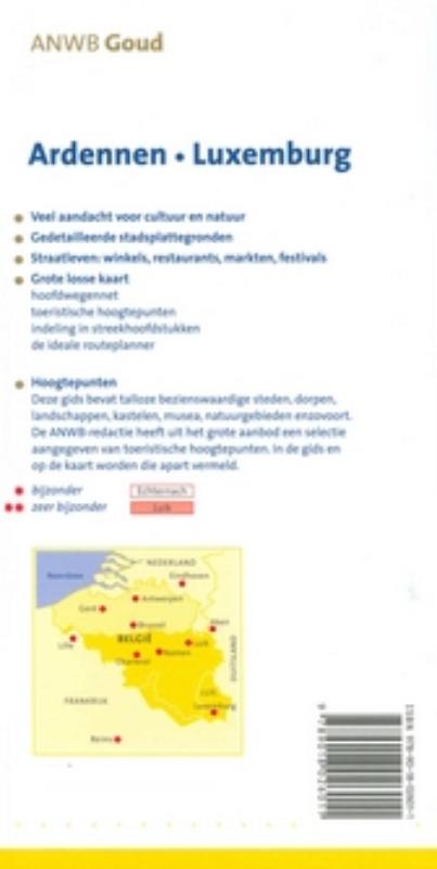 Ardennen, Luxemburg / ANWB goud achterkant