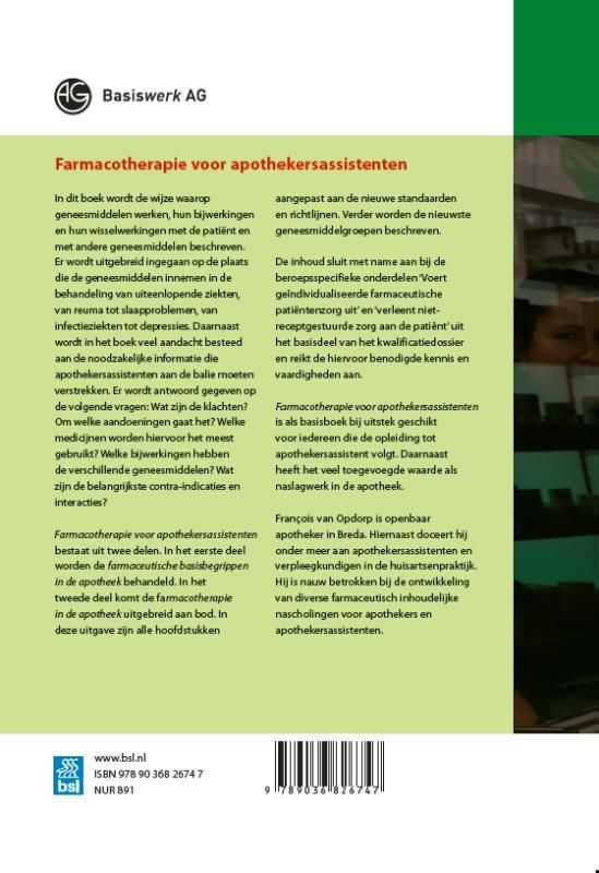 Farmacotherapie voor apothekersassistenten / Basiswerk AG achterkant