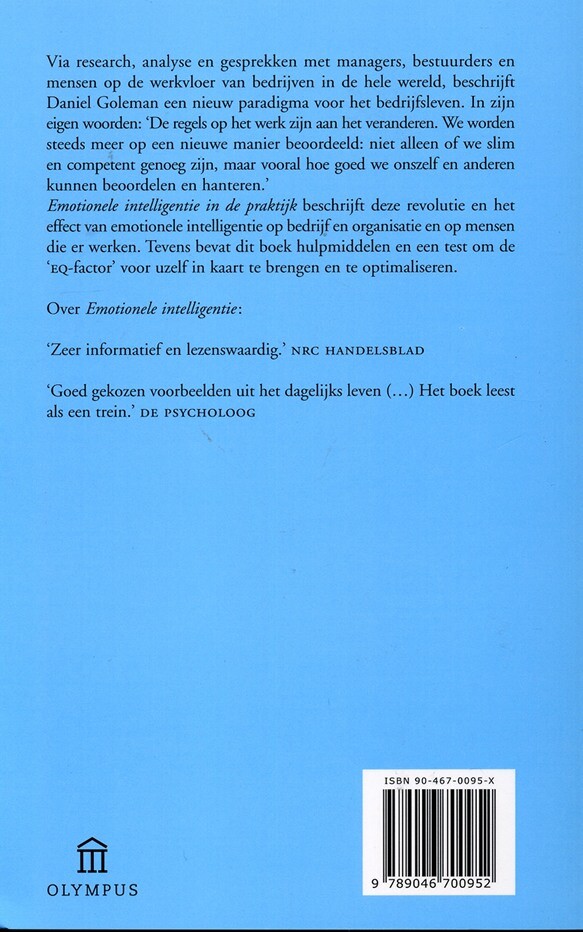 Emotionele intelligentie in de praktijk / Olympus achterkant